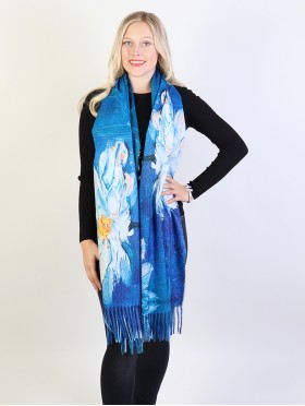 Oil Painting Design Fashion Scarf W/ Fringes